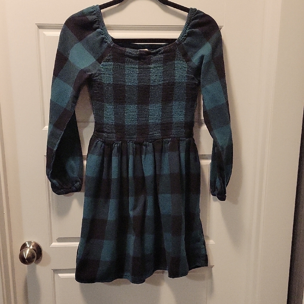 SO Teal and Black Plaid Dress